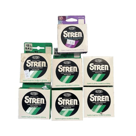 Vintage DuPont Stren Fishing Line Assortment - 7 Spools Clear Monofilament - Picture 2 of 4